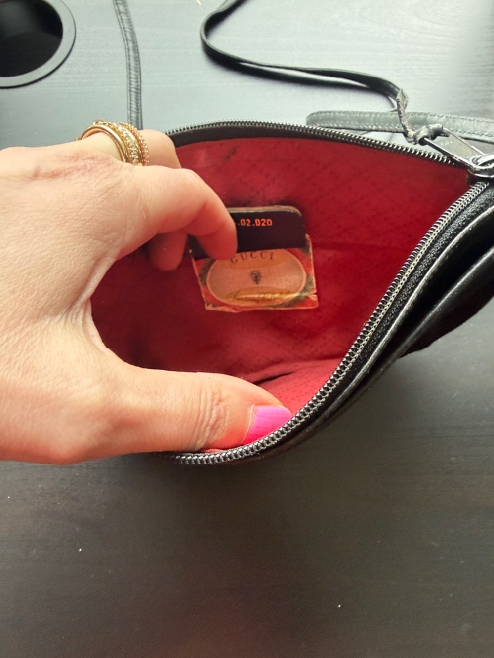 Gucci Black Monogram Crossbody with Gold-Tone Logo - Picture 7 of 11